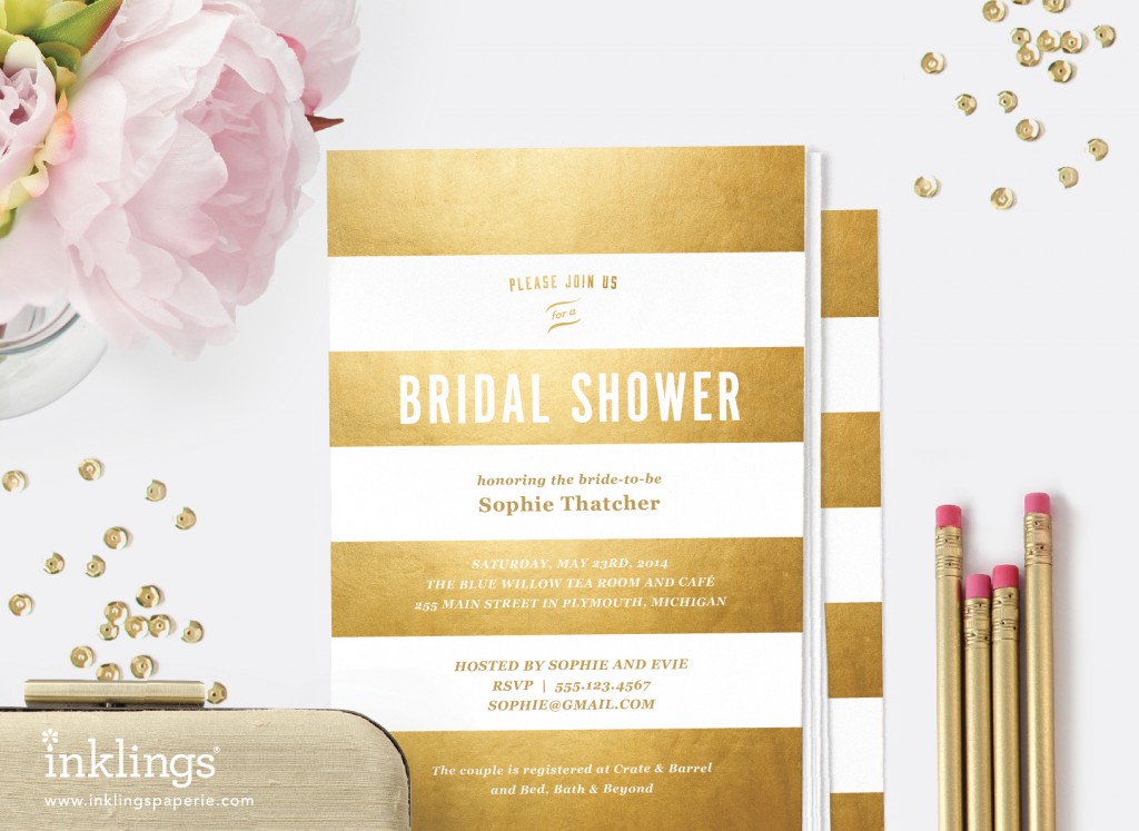 Printable Gold Stripe Invitation