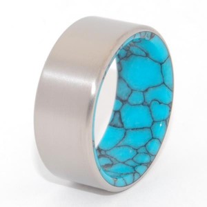 Lake Baikal - Turquoise Wedding | Titanium Ring