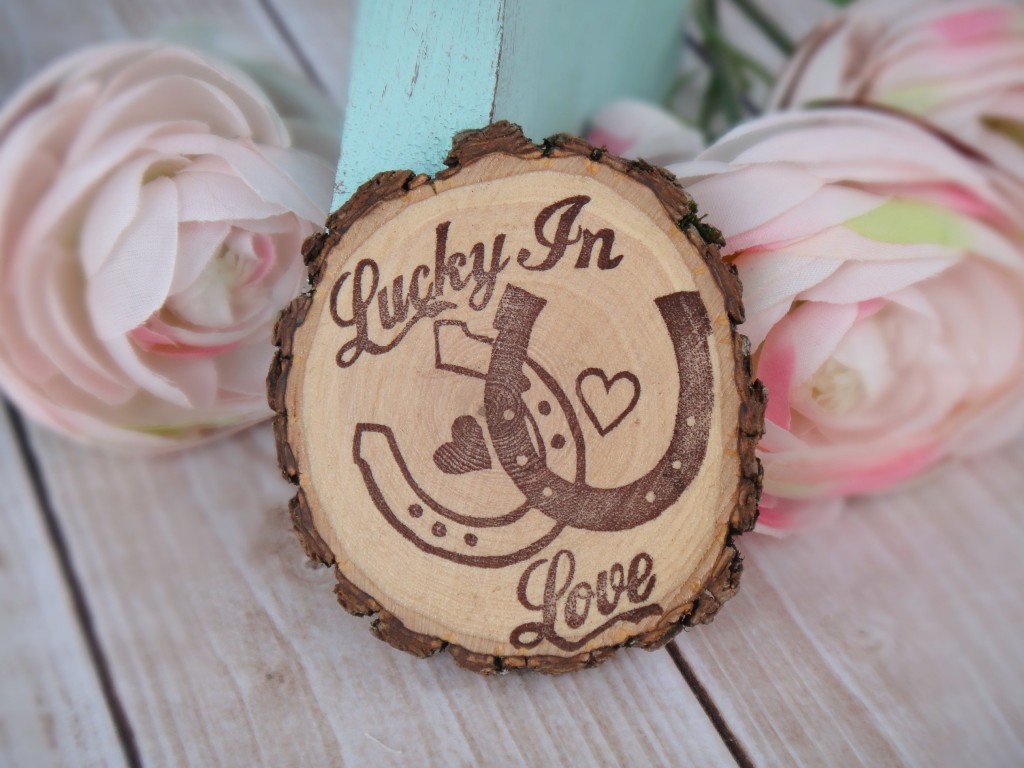 Lucky in Love Wood Favor Magnets (by PNZ Designs) via EmmalineBride.com - The Marketplace #handmade #wedding