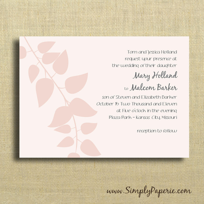 Blush Pink Wedding Invitations