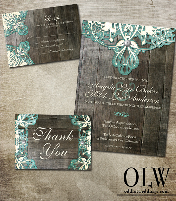 Rustic Lace Wedding Stationery Suite