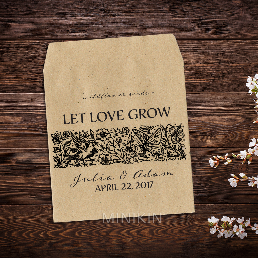 Vintage Wedding Favor Wildflower Seed Packets