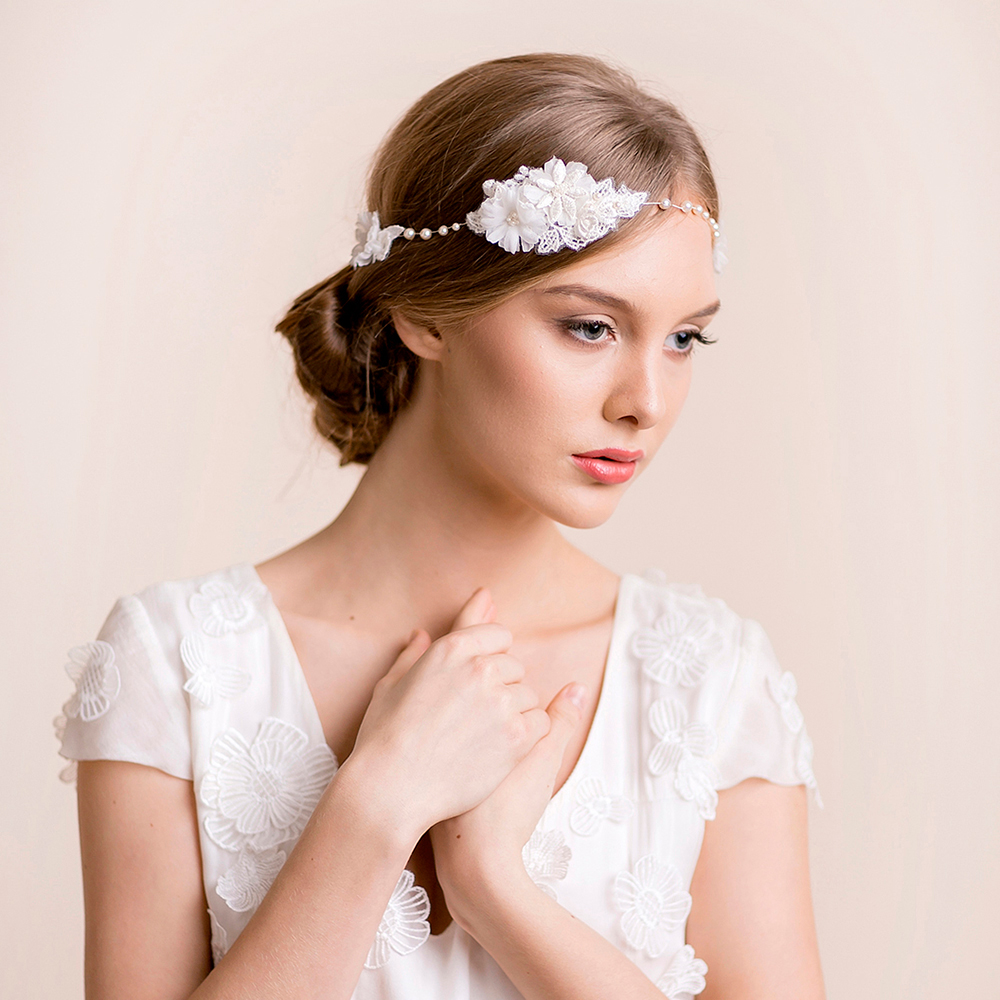 wedding headband, lace headband, bridal headband, lace hair vine, hair ...
