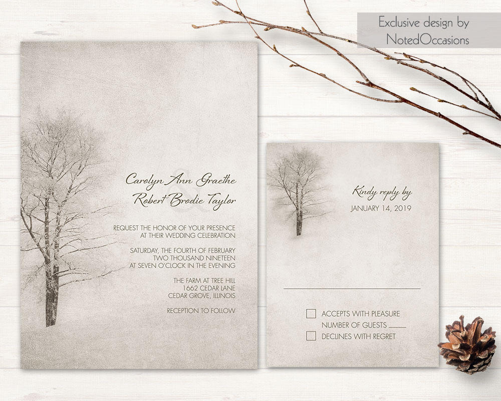 Winter Wedding Invitation Printable Christmas Wedding Invitation