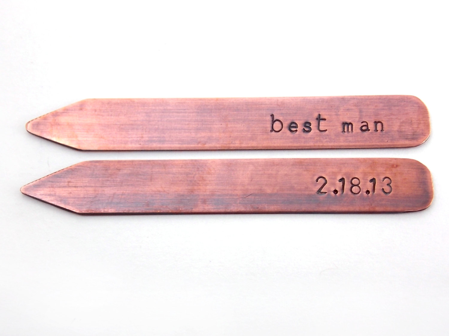 Best Man Personalized Collar Stays Copper