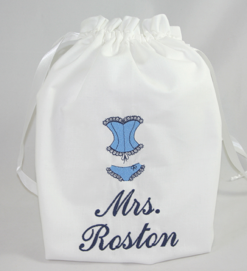 Something Blue Personalized Lingerie Bag Bridal Shower gift or ...