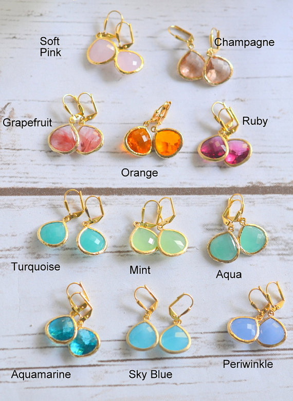 colorful drop earrings