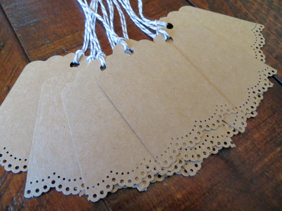 Eyelet Kraft Paper Tags (by Paperlaced via EmmalineBride.com - The Marketplace) #handmade #wedding #tags