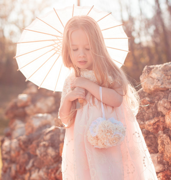 flower girl flower ball (by Autumn and Grace Bridal via Emmaline Bride)