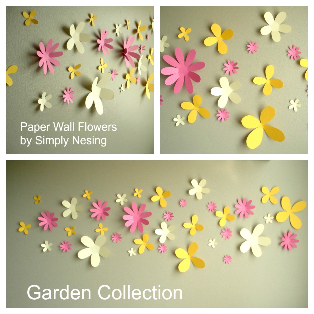 3d paper wall flowers