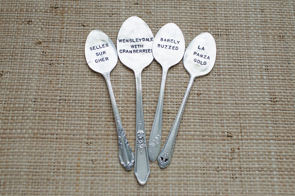 Vintage Silverware Hand Stamped Mixed Spoon Cheese Markers