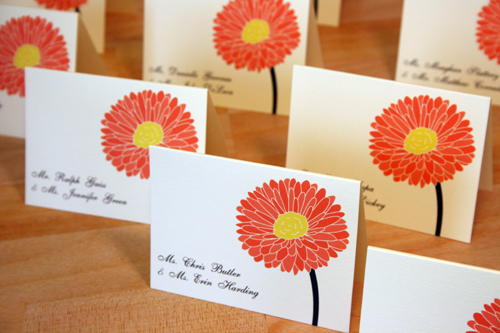 Gerbera Daisy Place Cards