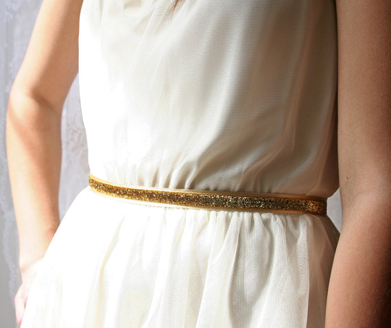 Gold Dress Sash (by Laura Stark via EmmalineBride.com)