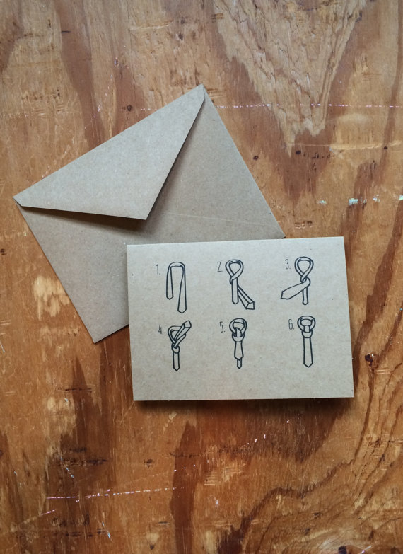 how to tie a tie card for groomsmen