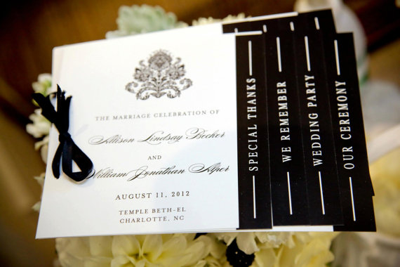 Black And White Wedding Programs