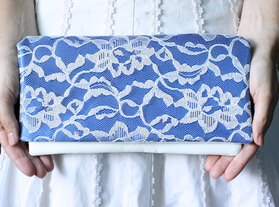Something Blue Lace Clutch (by Good Marvin via EmmalineBride.com - The Marketplace) #handmade #wedding