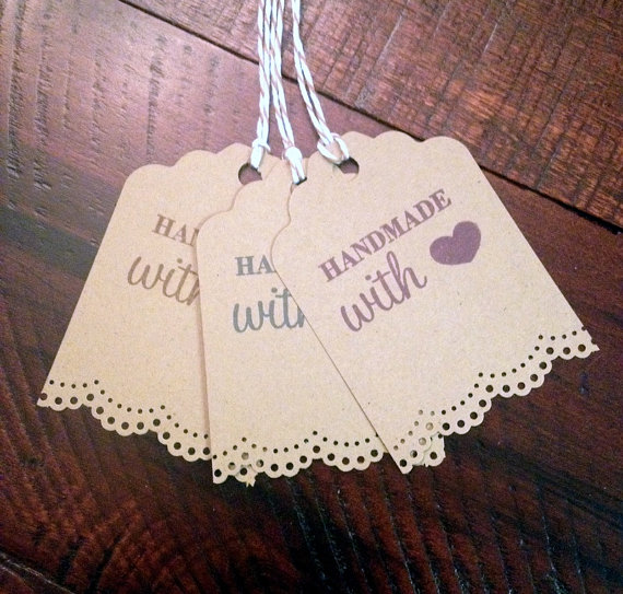 Kraft Handmade With Love Gift Tags Wedding Favor Tags