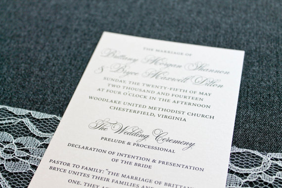 Vintage Black And Gold Skinny Wedding Program Brittany And Bryce