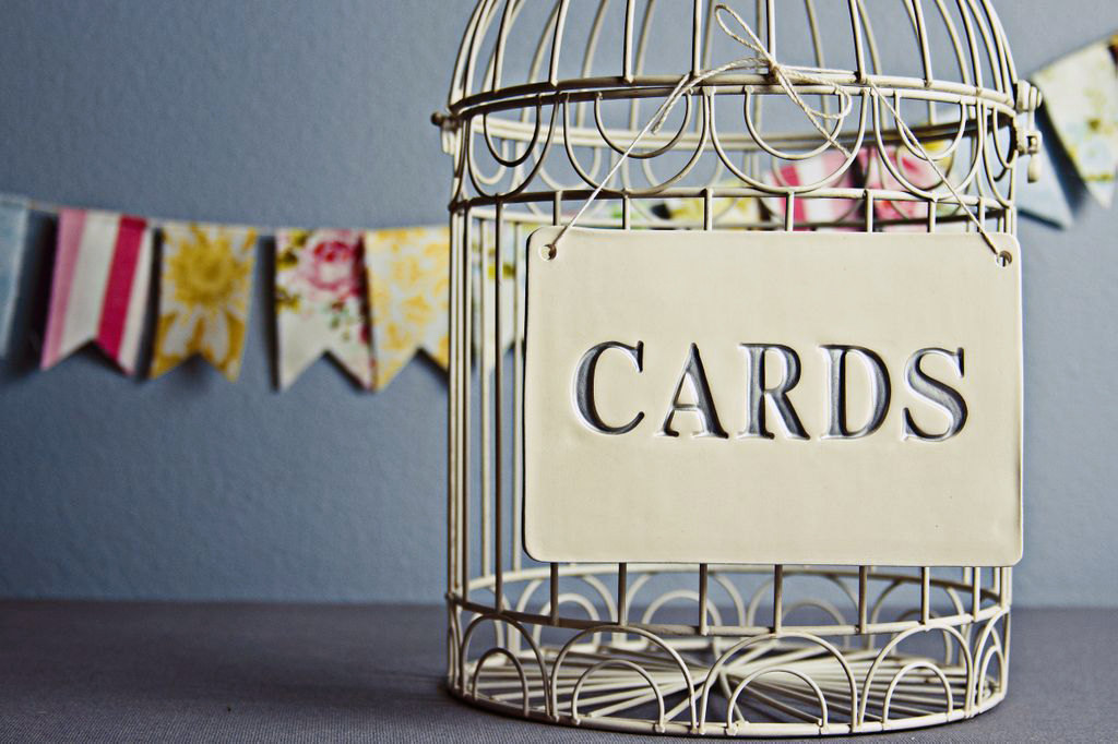 Silver Cards Sign for Wedding Card Box