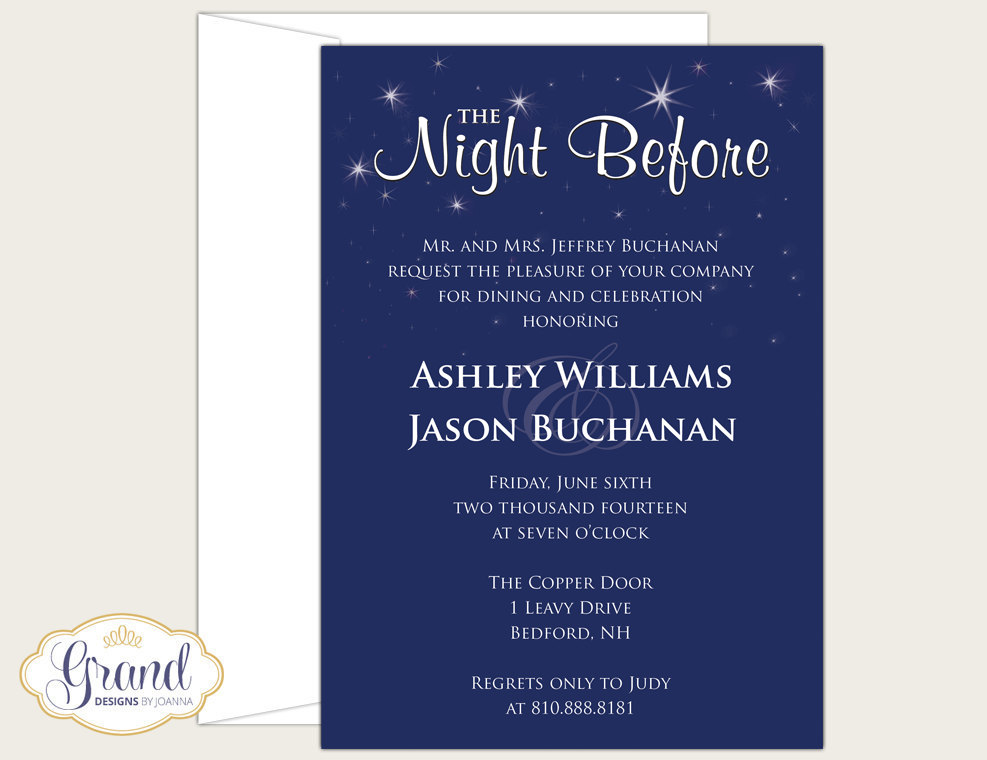 The Night Before Rehearsal Dinner Invitation Wedding Rehearsal