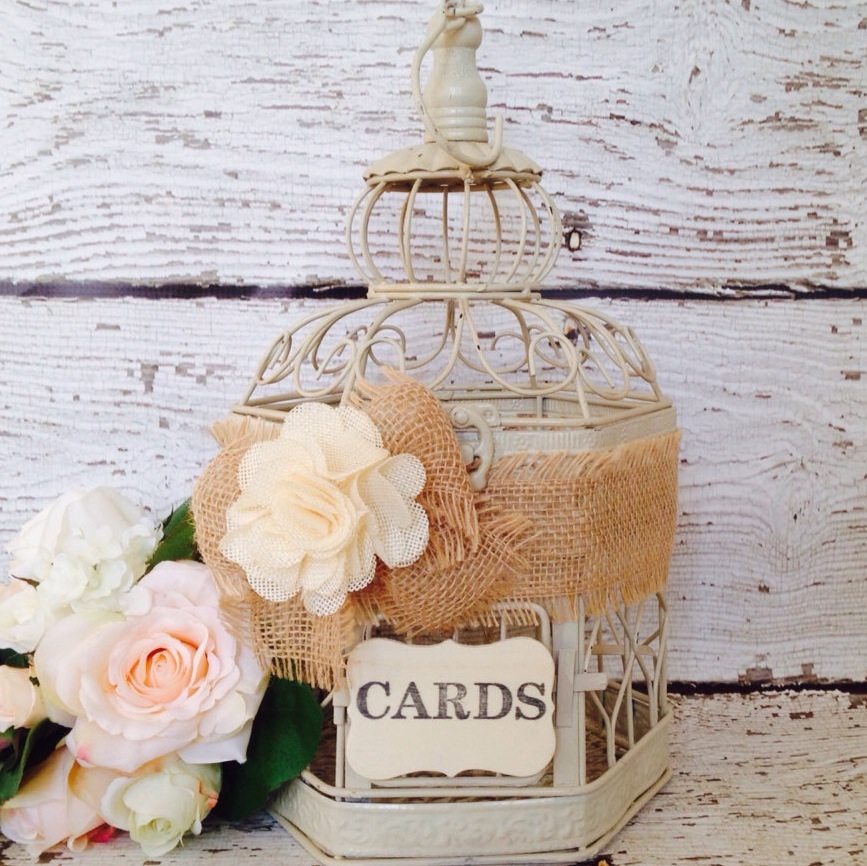 Wedding Birdcage, Rustic Wedding, Birdcage Card Holder, Small Bird Cage ...