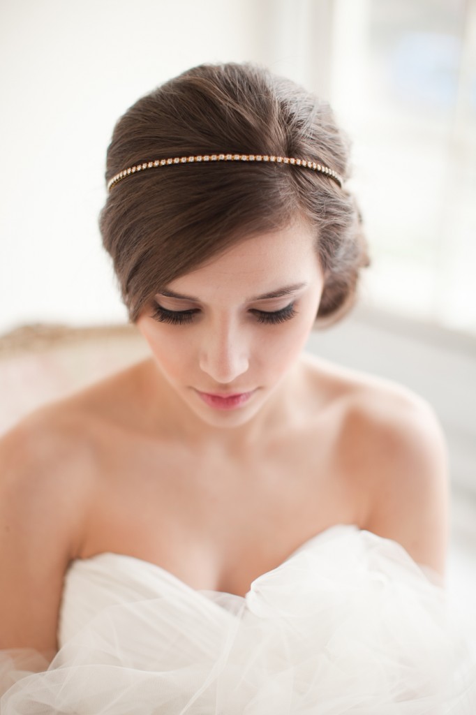 Gold Rhinestone Headband, Rhinestone Tiara, Bridal Headpiece, Jeweled