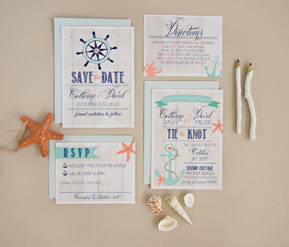 nautical wedding invitation design