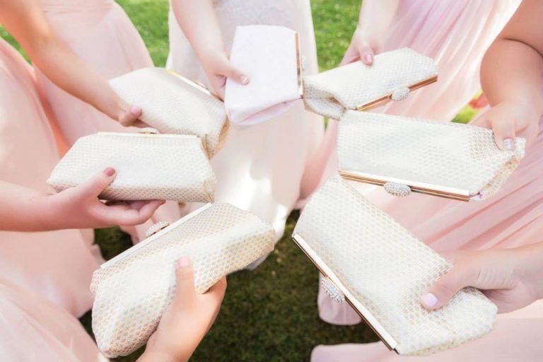 Bridesmaid Clutches with Sparkle Clasp