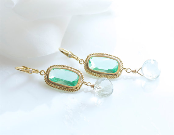 seafoam green earrings
