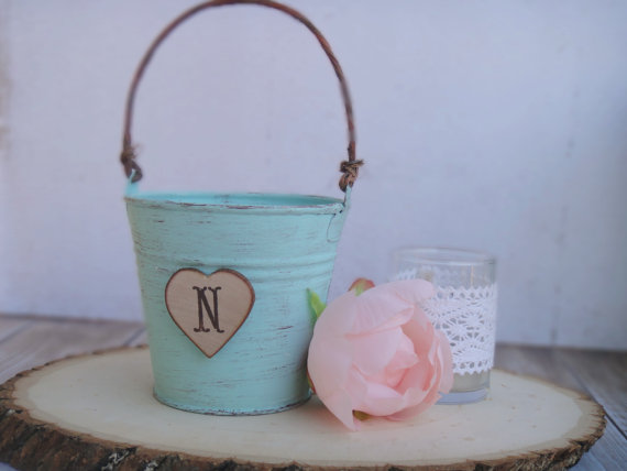 shabby chic flower girl pail 2