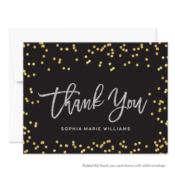 Silver Gold & Black Thank You Cards by The Spotted Olive