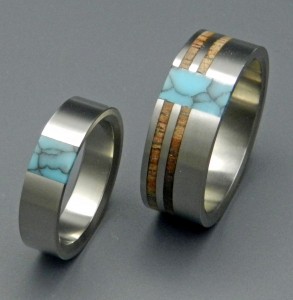 Comet and Constellation- Turquoise Wedding |Titanium Rings