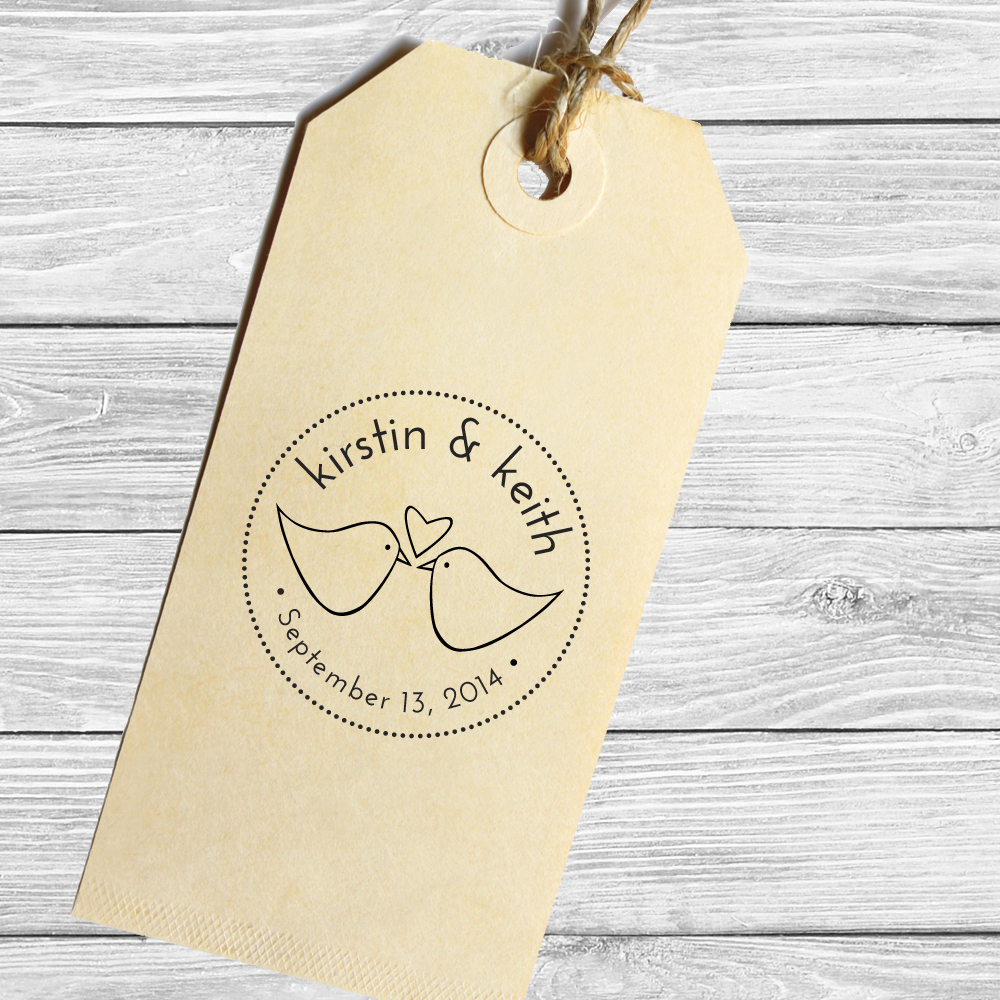 Custom love birds stamp