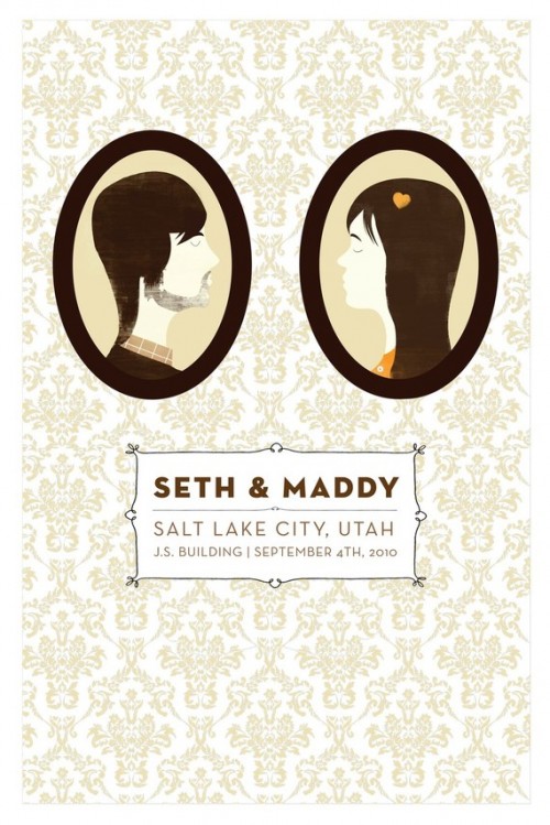 silhouette wedding save the date