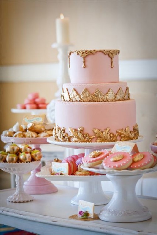 blush pink wedding cake