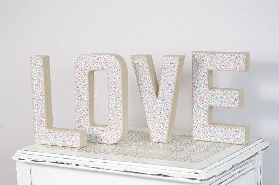 fabric covered love letters