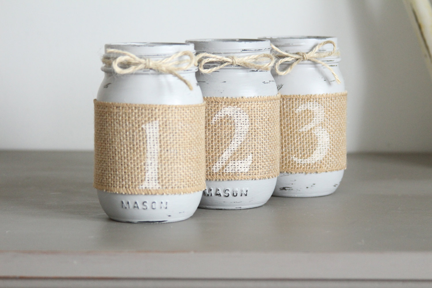 Mason Jar Table Numbers Emmaline Bride Wedding Blog