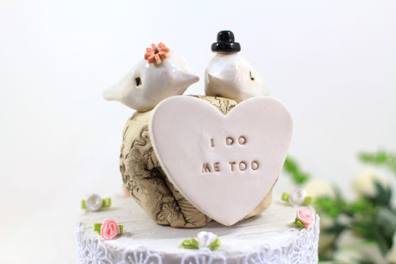 Wedding penguin cake topper, custom baseball cake topper, love birds outlets wedding with banner, sport wedding