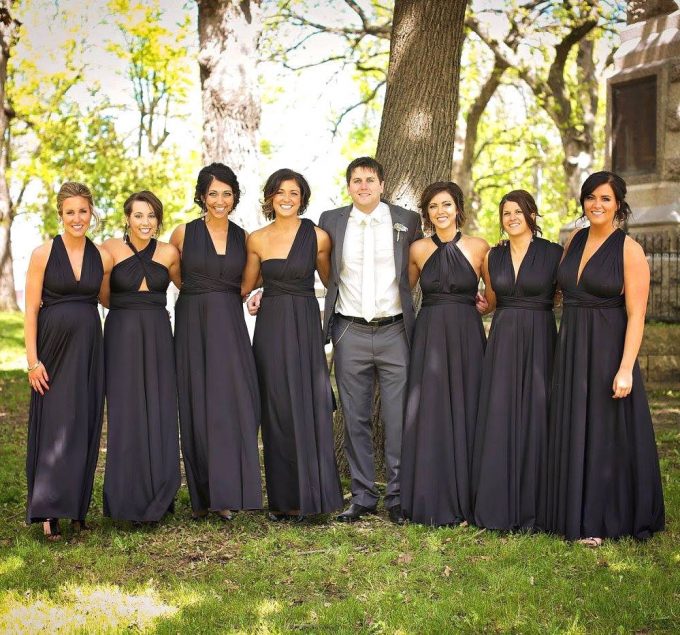 black bridesmaid dresses with groomsmen Blake main image 0