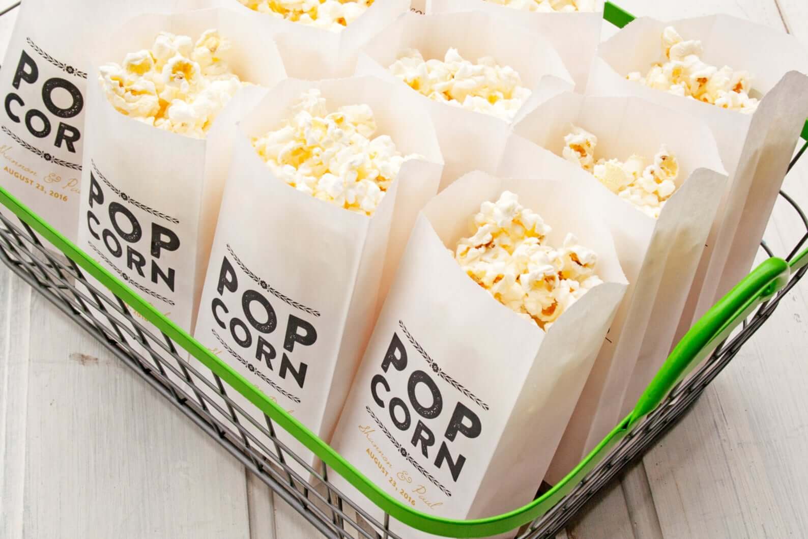 LINED Popcorn Bags for Wedding Popcorn Favor Bags Popcorn  Etsy