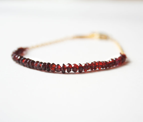 red garnet bracelet valentines day gifts by laurastark | 75 Best Valentine's Gifts They'll Actually Want | https://emmalinebride.com/gifts/unique-valentines-day-gifts/
