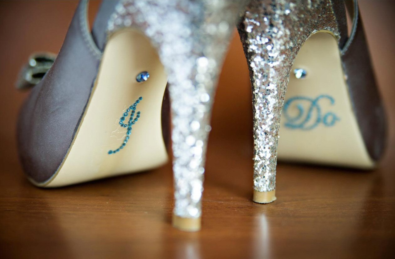 I DO Heart Crystal Rhinestone Wedding shoe decal sticker "Something Blue" Photos 