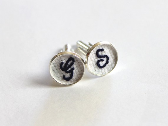 Initial necklaces for bridesmaids, initial cuff links for groomsmen | by Aristocrafts | https://emmalinebride.com/gifts/initial-necklaces-for-bridesmaids/
