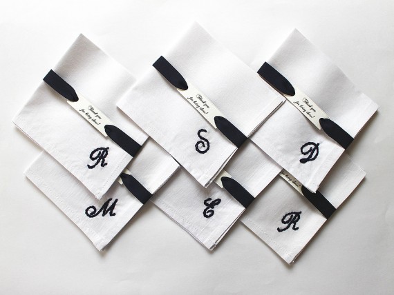 Initial necklaces for bridesmaids, initial cuff links for groomsmen & initial pocket squares | by Aristocrafts | https://emmalinebride.com/gifts/initial-necklaces-for-bridesmaids/