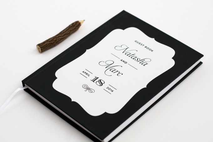 black and white guest book