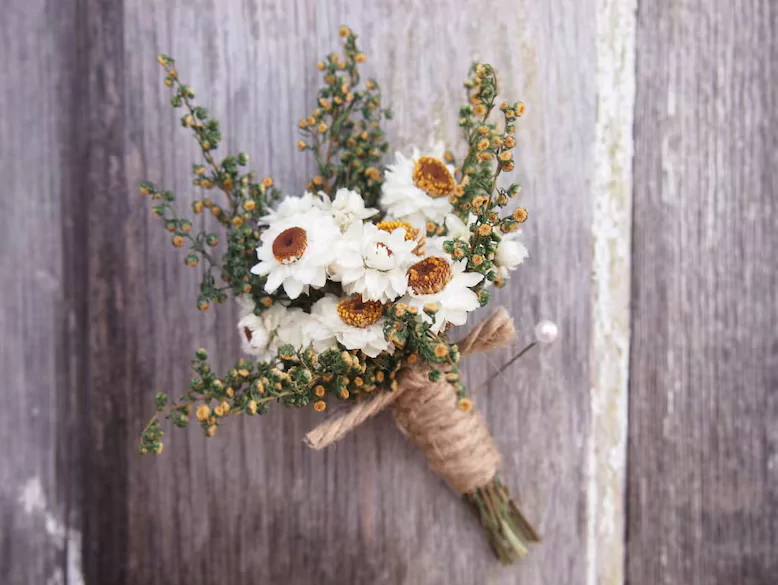 Rustic Bride store Bouquet and Boutonniere