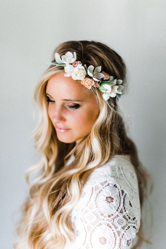 wedding veil with flower wreath