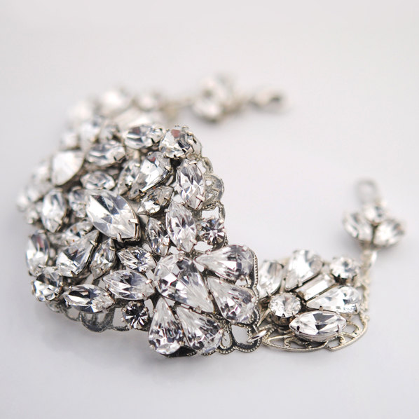 Crystal Bridal Bracelet by Tigerlilly Couture - Handmade-a-Day