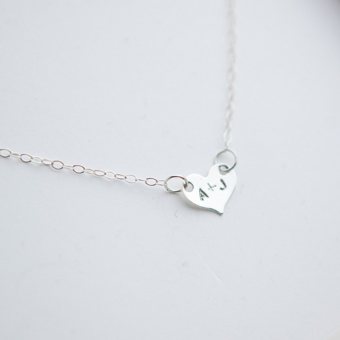 initials heart necklace