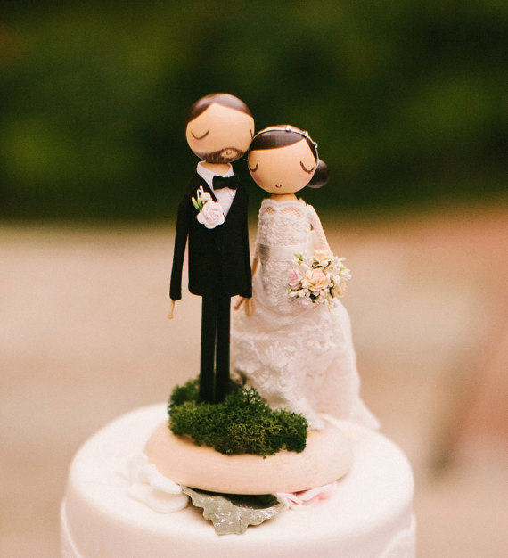 Couple Cake Toppers with Customized Details | Emmaline Bride